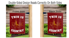 Load image into Gallery viewer, this is ulm country logo reading correctly on both sides of garden flag