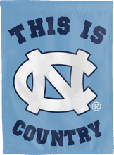 Load image into Gallery viewer, blue this is unc tar heels country double sided house flag for college dorm decor