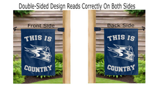 Load image into Gallery viewer, this is university of wisconsin stout blue devils country logo reading correctly on both sides of garden flag