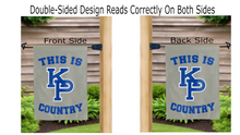 Load image into Gallery viewer, this is usmma mariners country logo reading correctly on both sides of grey double sided garden flag