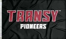 Load image into Gallery viewer, black transylvania university pioneers flag for college dorm decor