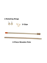 Load image into Gallery viewer, two rotating rings and two-piece wooden flag pole for yard decor