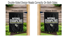 Load image into Gallery viewer, ucf 2017 national champions logo reading correctly on both sides of garden flag