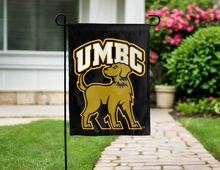 Load image into Gallery viewer, black umbc double sided garden flag for yard decor