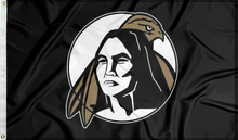 Load image into Gallery viewer, black unc pembroke flag for college dorm decor