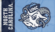 Load image into Gallery viewer, unc tar heels rameses ram 3x5 flag for college dorm decor