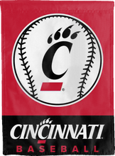 Load image into Gallery viewer, university of cincinnati baseball double sided house flag for man cave decor