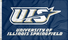 Load image into Gallery viewer, blue university of illinois springfield flag for college dorm decor