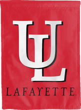 Load image into Gallery viewer, red louisiana lafayette double sided house flag for college dorm decor