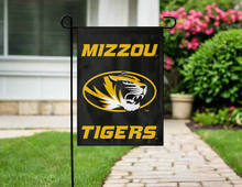 Load image into Gallery viewer, black missouri tigers double sided garden flag for yard decor