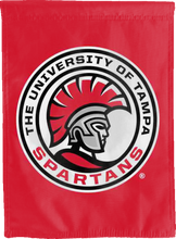 Load image into Gallery viewer, red university of tampa spartans double sided house flag for game day decor