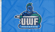 Load image into Gallery viewer, blue university of west florida argonauts flag for college dorm decor