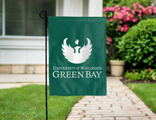 Load image into Gallery viewer, green university of wisconsin green bay double sided garden flag for yard decor