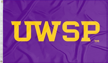 Load image into Gallery viewer, purple university of wisconsin stevens point uwsp flag for college dorm decor