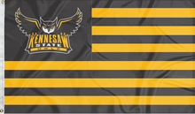 Load image into Gallery viewer, usa flag style kennesaw state owls flag for college dorm decor