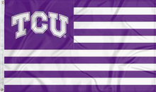 Load image into Gallery viewer, usa flag style tcu horned frogs flag for college dorm decor