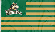 Load image into Gallery viewer, usa flag style wright state raiders flag for college dorm decor