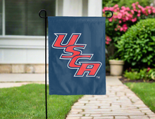 Load image into Gallery viewer, blue usc aiken double sided garden flag with usca logo for yard decor
