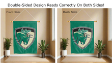 Load image into Gallery viewer, usf bulls shield logo reading correctly on both sides of green house flag