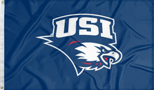 Load image into Gallery viewer, blue usi screaming eagles flag for college dorm decor