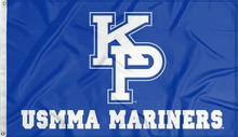 Load image into Gallery viewer, blue usmma mariners flag for college dorm decor