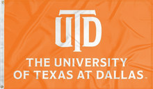 Load image into Gallery viewer, orange ut-dallas 3x5 flag for college dorm decor