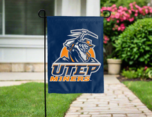 Load image into Gallery viewer, blue utep miners double sided garden flag for yard decor
