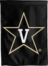 Load image into Gallery viewer, black vanderbilt university double sided house flag for college dorm decor