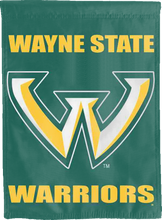 Load image into Gallery viewer, green wayne state warriors double sided house flag for man cave decor