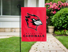 Load image into Gallery viewer, red wesleyan university double sided garden flag for yard decor