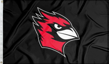 Load image into Gallery viewer, black wesleyan university flag for college dorm decor