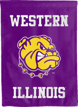 Load image into Gallery viewer, western illinois university double sided house flag for man cave decor