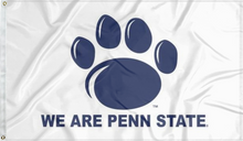 Load image into Gallery viewer, white penn state university flag with we are penn state logo for college dorm decor