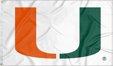 Load image into Gallery viewer, white university of miami flag for college dorm decor