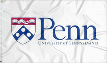 Load image into Gallery viewer, white upenn flag for college dorm decor