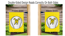 Load image into Gallery viewer, wichita state baseball logo reading correctly on both sides of garden flag
