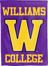 Load image into Gallery viewer, purple williams college double sided house flag for game day decor