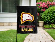 Load image into Gallery viewer, black winthrop university eagles double sided garden flag for yard decor