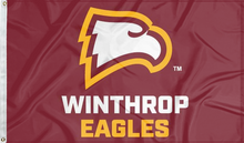 Load image into Gallery viewer, red winthrop university flag for college dorm decor