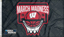 Load image into Gallery viewer, wisconsin basketball march madness 2026 flag for college dorm decor