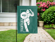 Load image into Gallery viewer, green wsu tartars double sided garden flag for yard decor
