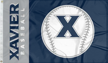 Load image into Gallery viewer, xavier university baseball flag for college dorm decor