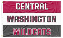 Load image into Gallery viewer, Central Washington University - Wildcats 3 Panel 3x5 Flag