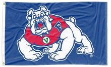 Load image into Gallery viewer, Blue 3x5 Fresno State Flag with Fresno State Bulldog Logo