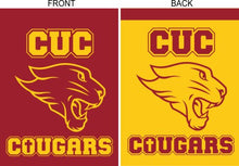 Load image into Gallery viewer, red and gold cuc cougars double sided house flag for game day decor