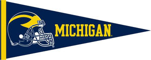 Blue 12x30 University of Michigan Football Pennant
