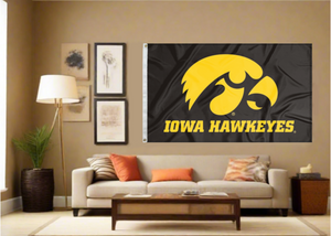 Iowa - Hawkeyes Black 3x5 Flag