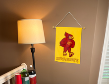 Load image into Gallery viewer, 13x18 Iowa State Garden Flag with Cy The Cardinal Logo
