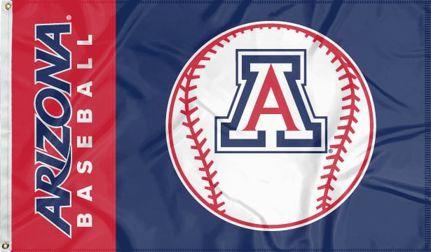 blue and red 3x5 Arizona Baseball Flag with two metal grommets for indoor home décor