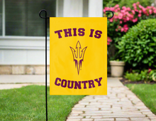 Load image into Gallery viewer, 13x18 Arizona State University Garden Flag with This Is ASU Sun Devils Country Logo

